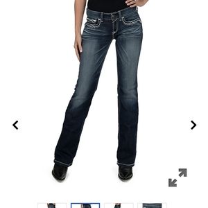 Ariat REAL entwined medium wash boot cut stretch jeans 32S